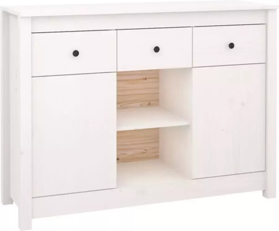VidaXL -Dressoir-100x35x74 5-cm-massief-grenenhout-wit - Foto 4
