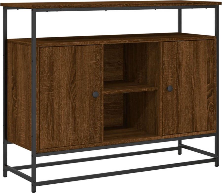 VidaXL -Dressoir-100x35x80-cm-bewerkt-hout-bruin-eikenkleur - Foto 3
