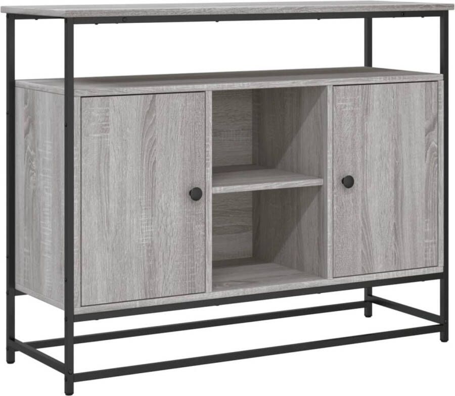 VidaXL Dressoir 100x35x80 cm Grijs Sonoma Eiken Dressoir Grijze Eikenhouten Dressoir Salontafel Tv Tafel Opbergkast - Foto 4