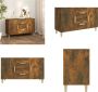 VidaXL Dressoir 100x36x60 cm bewerkt hout gerookt eikenkleurig Dressoir Dressoirs Kast Wandkast - Thumbnail 2