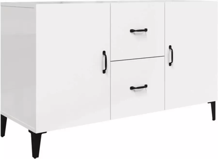 VidaXL -Dressoir-100x36x60-cm-bewerkt-hout-hoogglans-wit - Foto 4