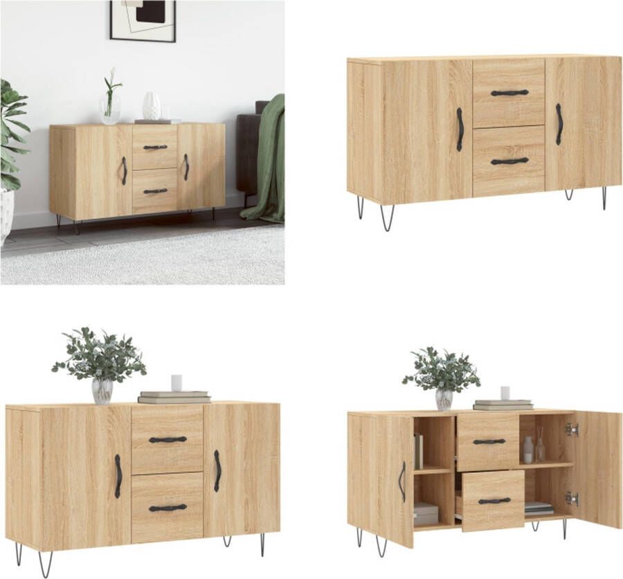 VidaXL Dressoir 100x36x60 cm bewerkt hout sonoma eikenkleurig Dressoir Dressoirs Kast Wandkast - Foto 5
