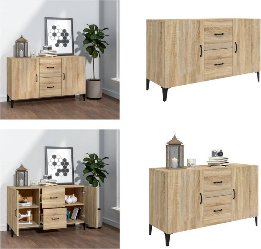 VidaXL Dressoir 100x36x60 cm bewerkt hout sonoma eikenkleurig Dressoir Dressoirs Kast Wandkast - Foto 2