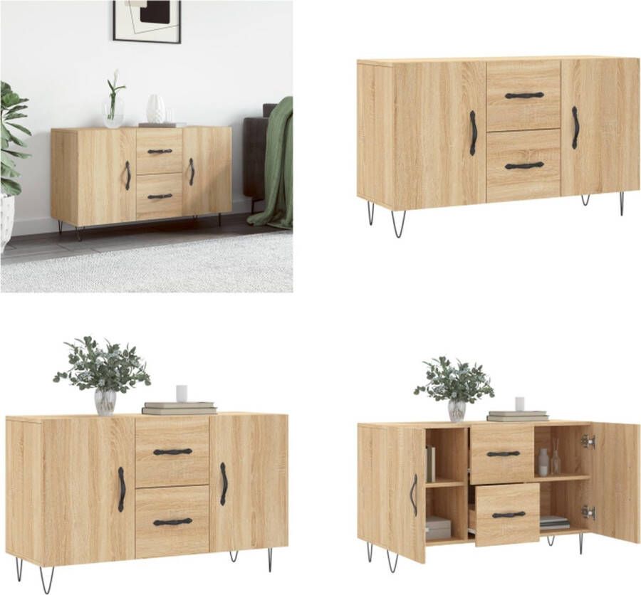 vidaXL Dressoir 100x36x60 cm bewerkt hout sonoma eikenkleurig Dressoir Dressoirs Kast Wandkast