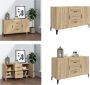 VidaXL Dressoir 100x36x60 cm bewerkt hout sonoma eikenkleurig Dressoir Dressoirs Kast Wandkast - Thumbnail 1