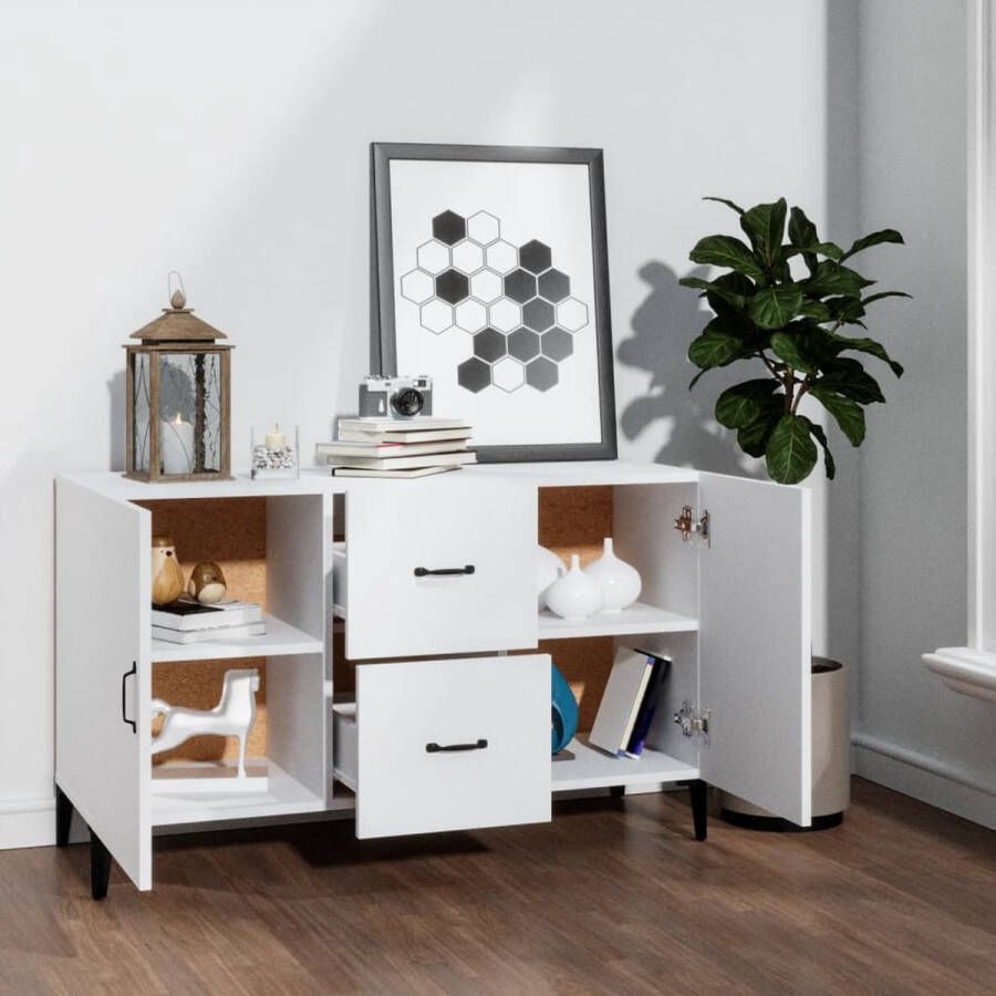 VidaXL -Dressoir-100x36x60-cm-bewerkt-hout-wit - Foto 2