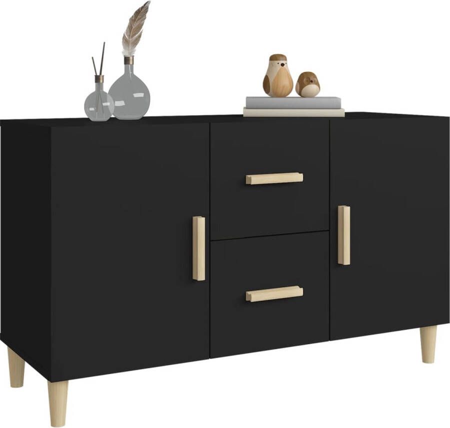 VidaXL -Dressoir-100x36x60-cm-bewerkt-hout-zwart - Foto 2