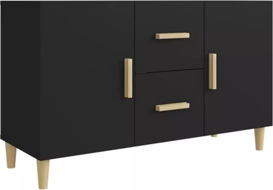 VidaXL -Dressoir-100x36x60-cm-bewerkt-hout-zwart - Foto 3