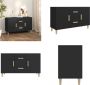 VidaXL Dressoir 100x36x60 cm bewerkt hout zwart Dressoir Dressoirs Kast Wandkast - Thumbnail 1