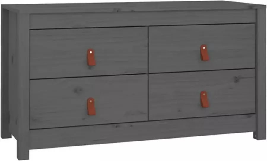 VidaXL -Dressoir-100x40x54-cm-massief-grenenhout-grijs - Foto 3