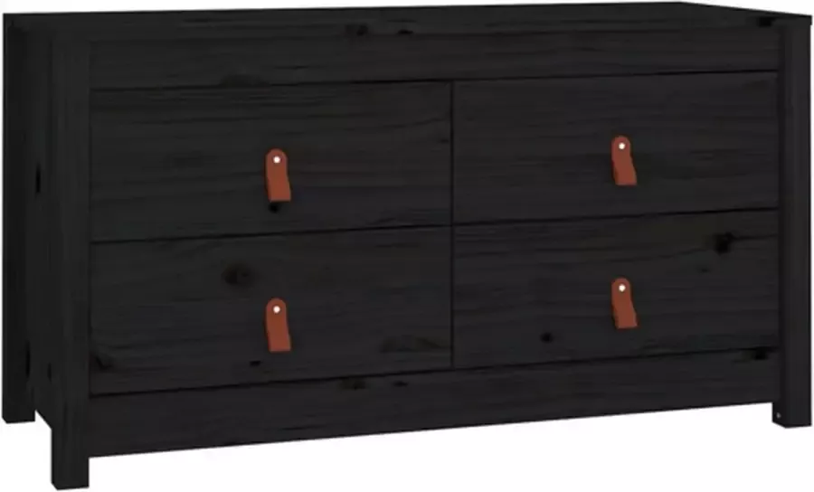 VidaXL -Dressoir-100x40x54-cm-massief-grenenhout-zwart - Foto 3