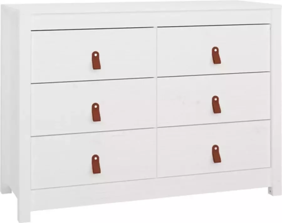 VidaXL -Dressoir-100x40x72-cm-massief-grenenhout-wit - Foto 2