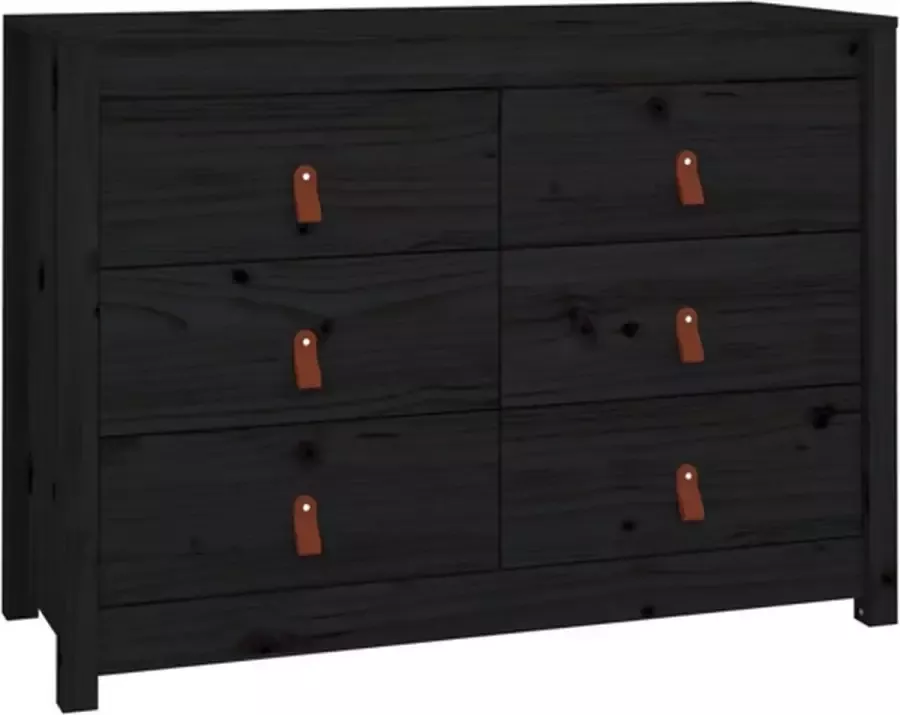 VidaXL -Dressoir-100x40x72-cm-massief-grenenhout-zwart - Foto 3