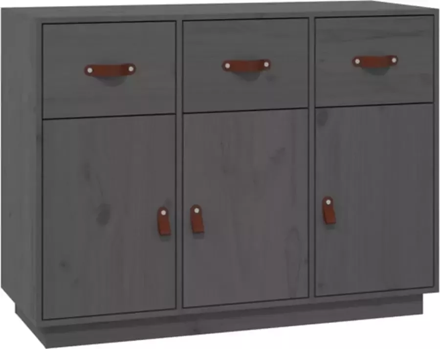 VidaXL -Dressoir-100x40x75-cm-massief-grenenhout-grijs - Foto 5