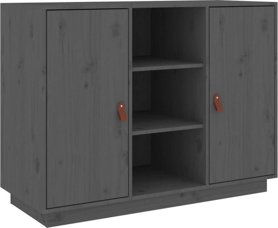 VidaXL Dressoir 100x40x75 cm Massief Grenenhout Grijs Dressoir Houten Dressoir Grenoble Hout Vintage Dressoir Kamerinrichting - Foto 3