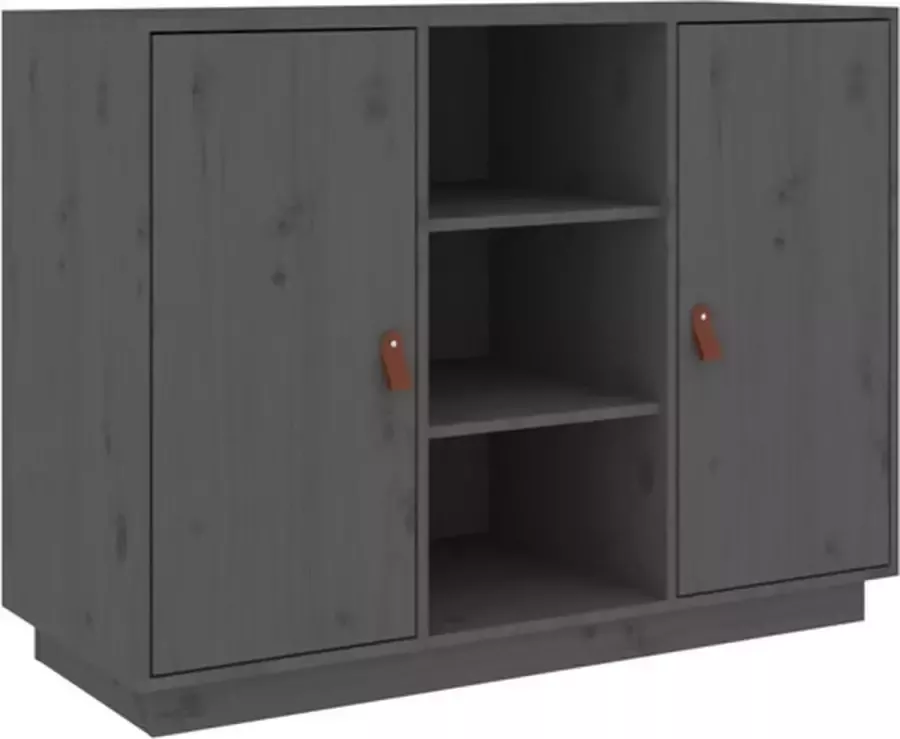 VidaXL -Dressoir-100x40x75-cm-massief-grenenhout-grijs - Foto 3