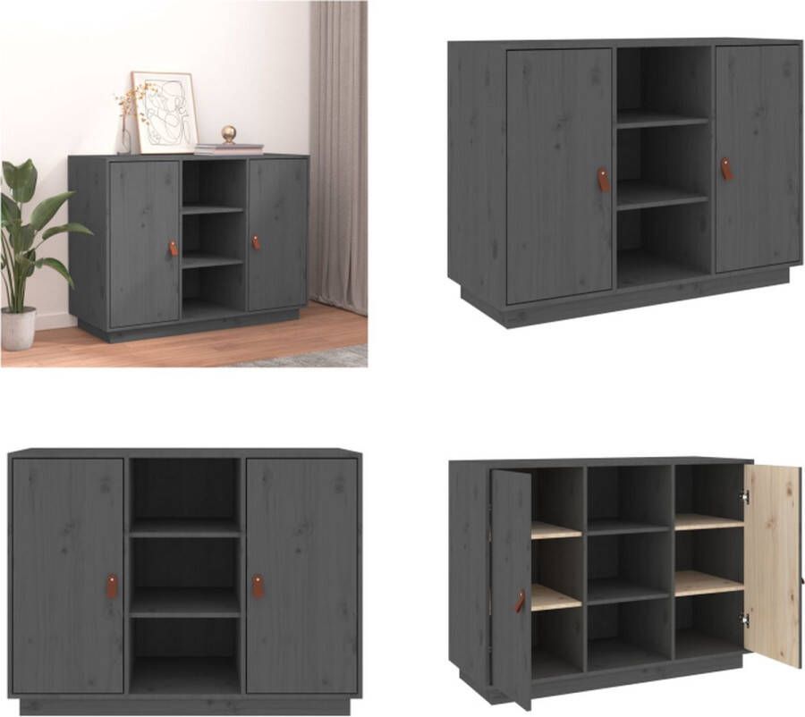 VidaXL Dressoir 100x40x75 cm massief grenenhout grijs Dressoir Dressoirs Bijzetkast Consolekast - Foto 2