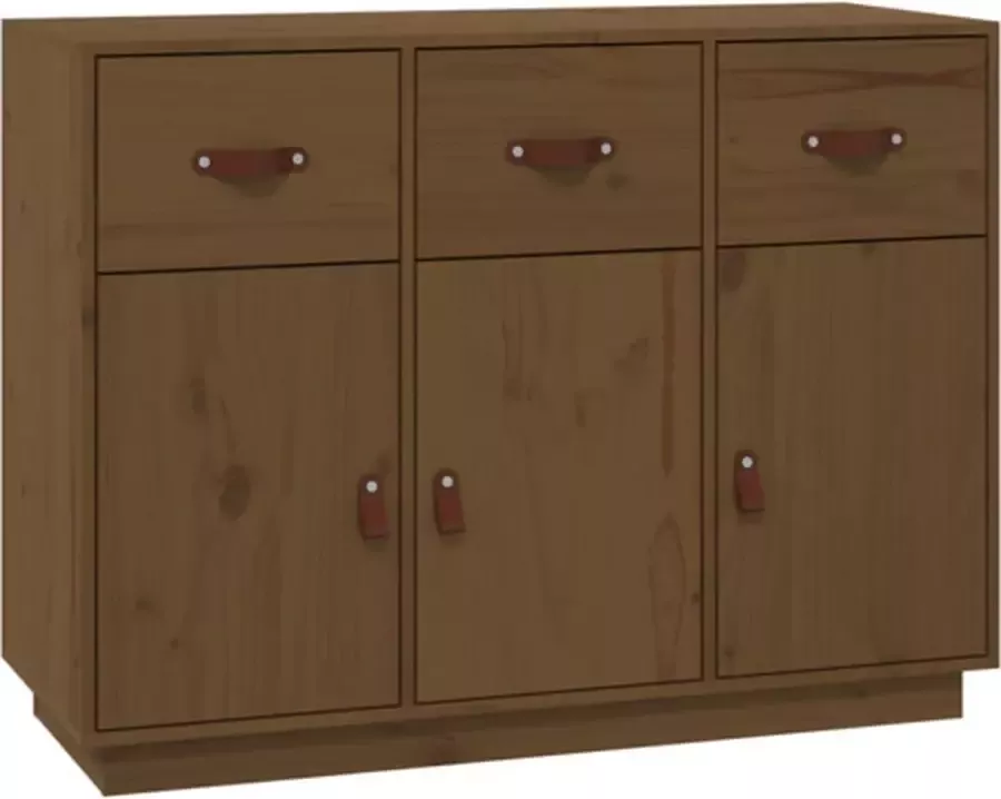 VidaXL -Dressoir-100x40x75-cm-massief-grenenhout-honingbruin - Foto 4