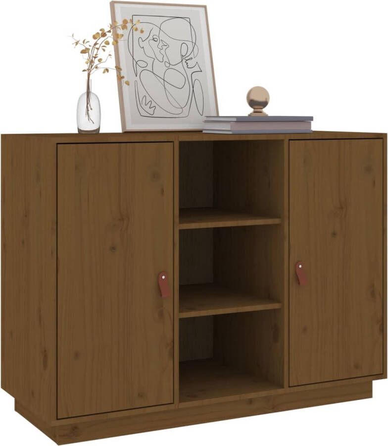 VidaXL -Dressoir-100x40x75-cm-massief-grenenhout-honingbruin - Foto 2