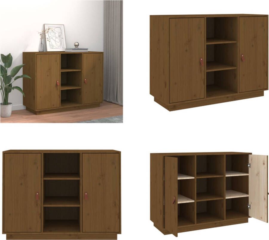 vidaXL Dressoir 100x40x75 cm massief grenenhout honingbruin Dressoir Dressoirs Bijzetkast Consolekast