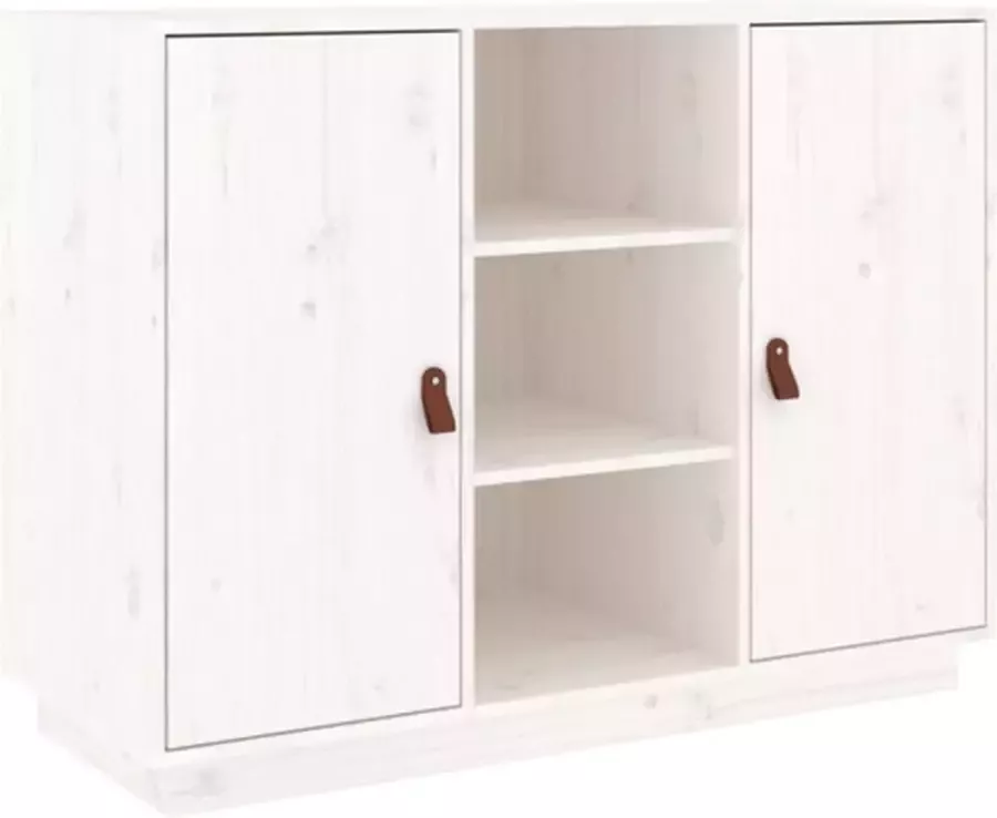 VidaXL -Dressoir-100x40x75-cm-massief-grenenhout-wit - Foto 3