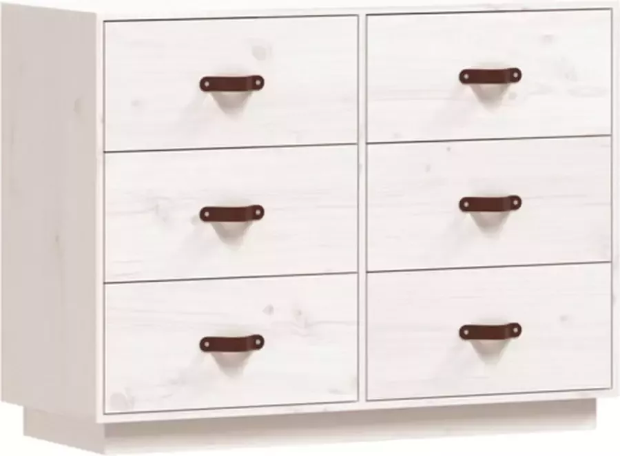 VidaXL -Dressoir-100x40x75-cm-massief-grenenhout-wit - Foto 3