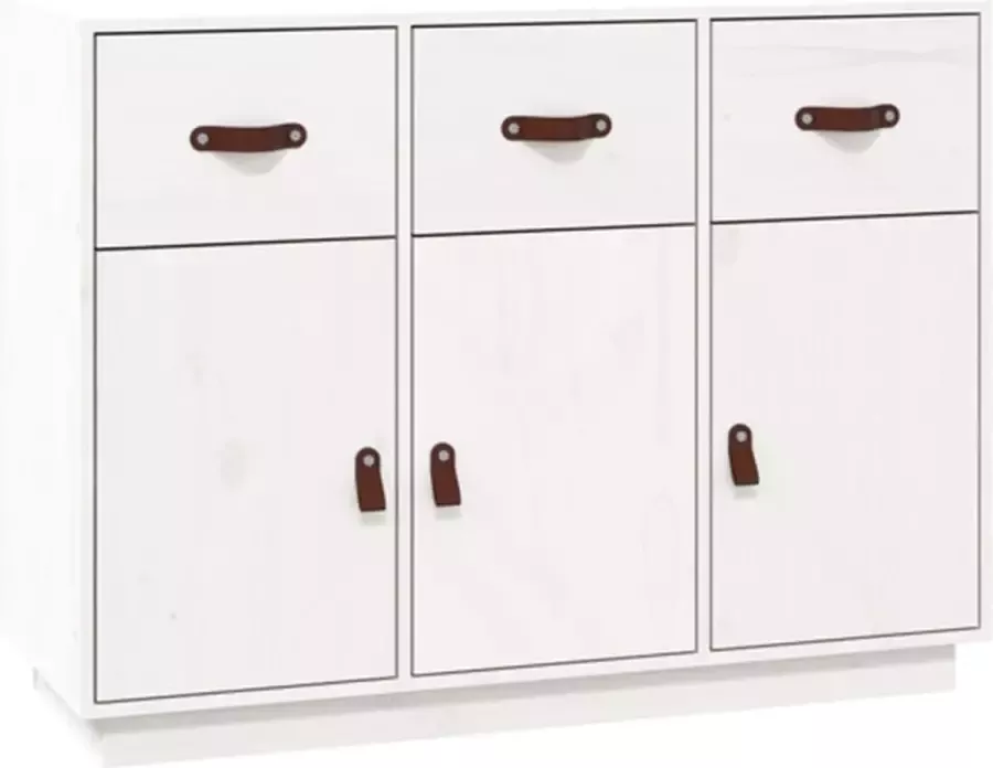 VidaXL -Dressoir-100x40x75-cm-massief-grenenhout-wit - Foto 4