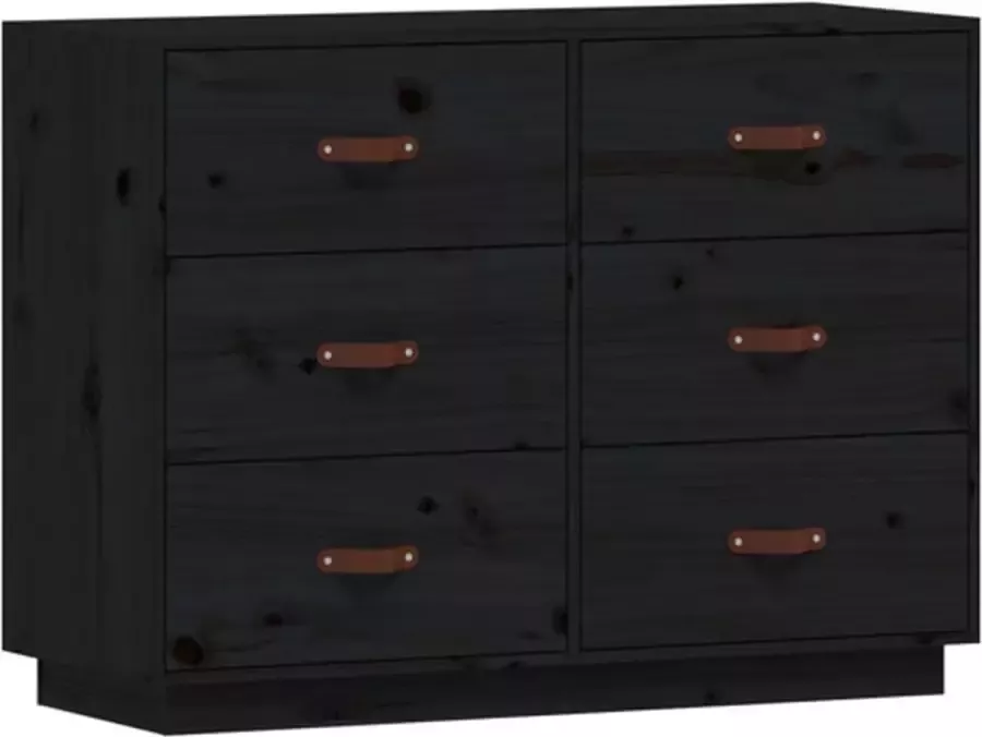 VidaXL -Dressoir-100x40x75-cm-massief-grenenhout-zwart - Foto 3