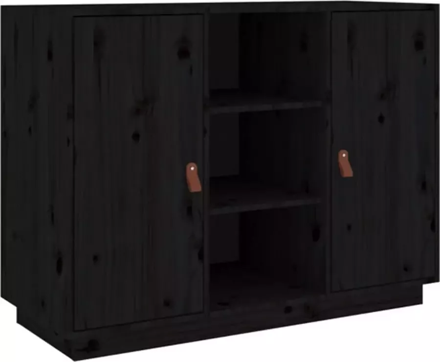 VidaXL -Dressoir-100x40x75-cm-massief-grenenhout-zwart - Foto 3