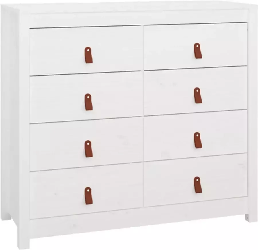 VidaXL -Dressoir-100x40x90-cm-massief-grenenhout-wit - Foto 4