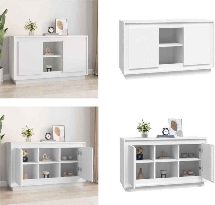 VidaXL Dressoir 102x35x60 cm bewerkt hout wit Dressoir Dressoirs Kast Dressoirkast