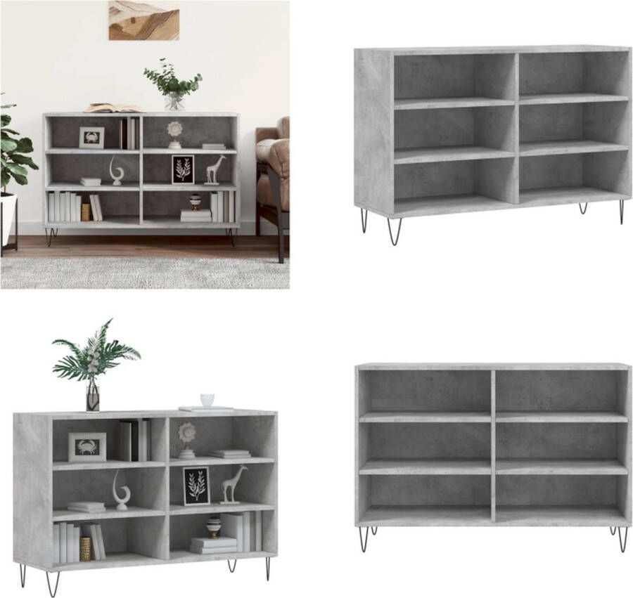 VidaXL Dressoir 103 5x35x70 cm bewerkt hout betongrijs Dressoir Dressoirs Opbergkast Wandkast - Foto 3