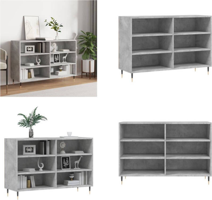 VidaXL Dressoir 103 5x35x70 cm bewerkt hout betongrijs Dressoir Dressoirs Opbergkast Wandkast - Foto 2