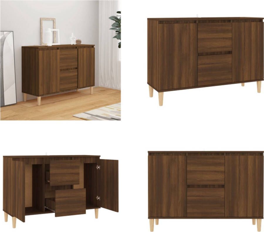VidaXL Dressoir 103-5x35x70 cm bewerkt hout bruineikenkleurig Dressoir Dressoirs Kast Wandkast - Foto 2