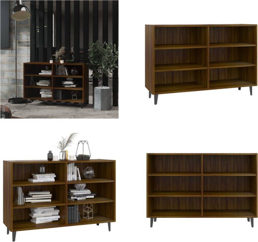 VidaXL Dressoir 103-5x35x70 cm bewerkt hout bruineikenkleurig Dressoir Dressoirs Opbergkast Buffetkast - Foto 2