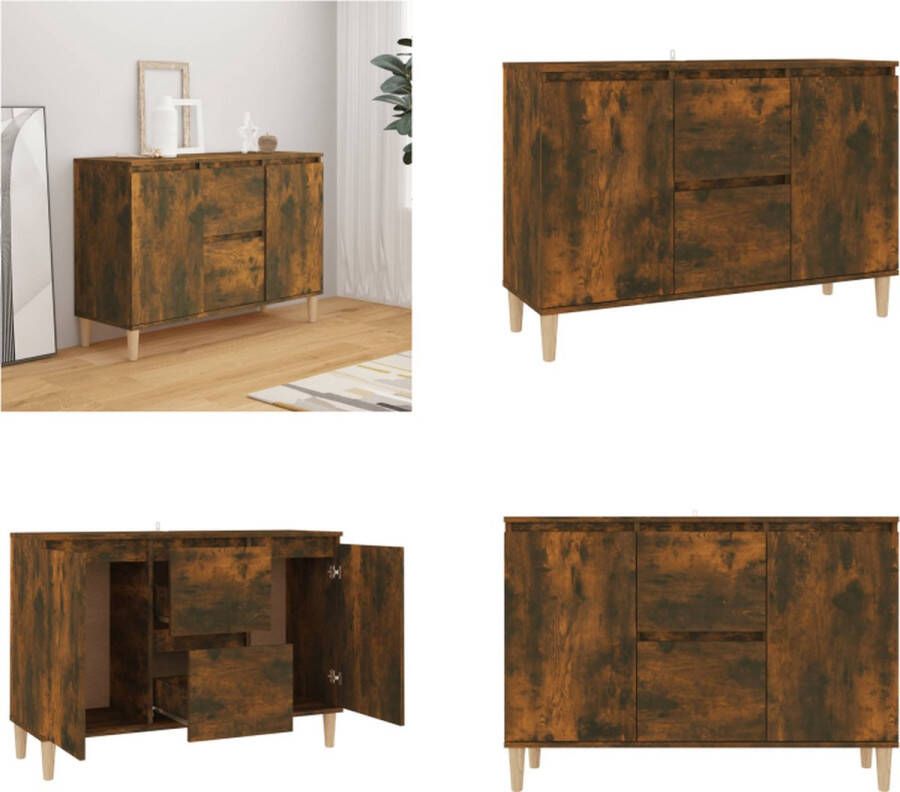 VidaXL Dressoir 103-5x35x70 cm bewerkt hout gerookt eikenkleurig Dressoir Dressoirs Kast Wandkast - Foto 2