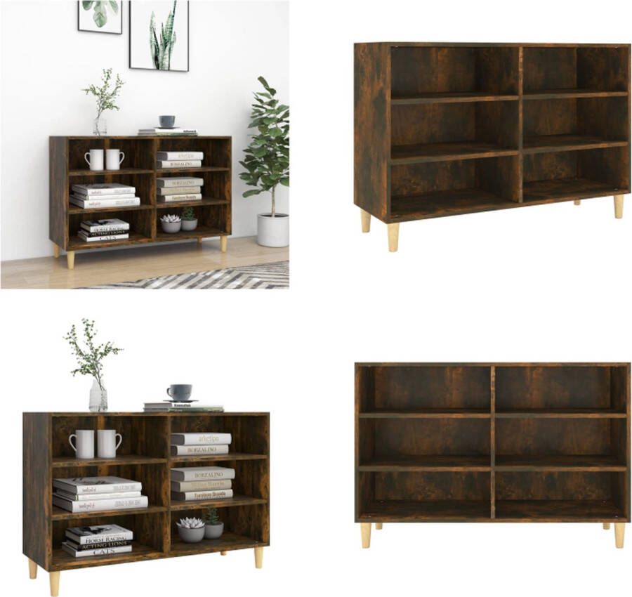 VidaXL Dressoir 103-5x35x70 cm bewerkt hout gerookt eikenkleurig Dressoir Dressoirs Opbergkast Buffetkast - Foto 2