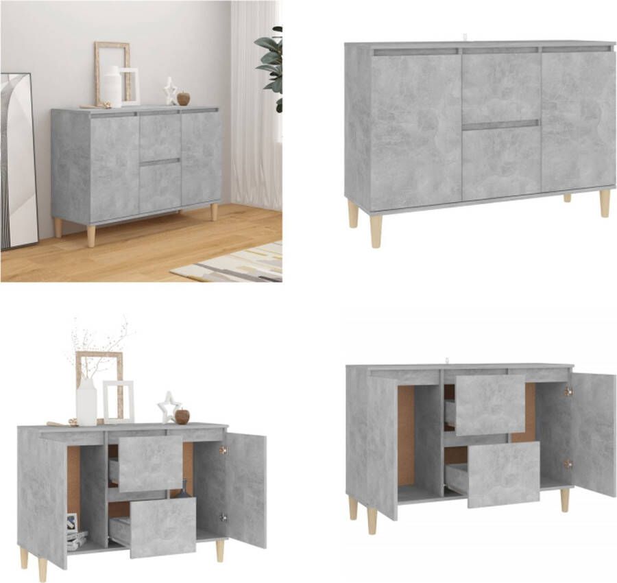 VidaXL Dressoir 101x35x70 cm bewerkt hout betongrijs Dressoir Dressoirs Zijkast - Foto 2