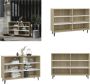 VidaXL Dressoir 103-5x35x70 cm spaanplaat wit en sonoma eikenkleurig Dressoir Dressoirs Kast Kasten - Thumbnail 3