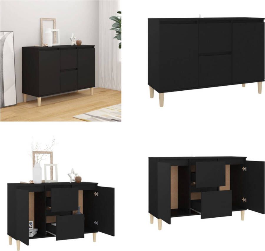 VidaXL Dressoir 103-5x35x70 cm spaanplaat zwart Dressoir Dressoirs Zijkast - Foto 2