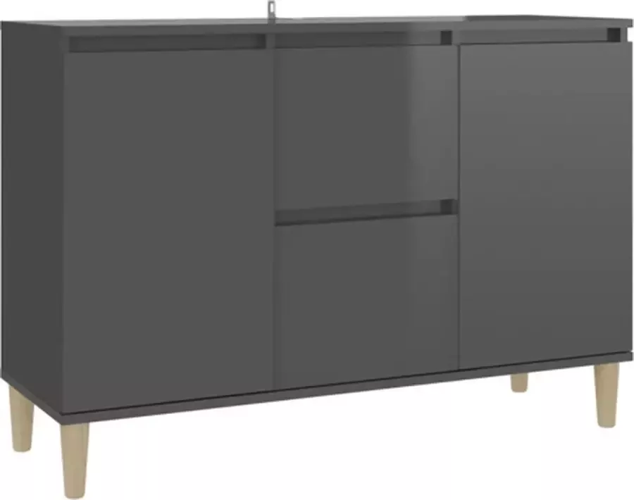 VidaXL Dressoir 103 5x35x70 Cm Spaanplaat Hoogglans Grijs