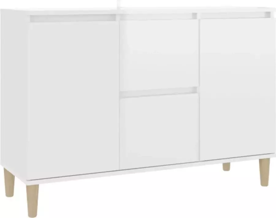 VidaXL -Dressoir-101x35x70-cm-bewerkt-hout-hoogglans-wit - Foto 3