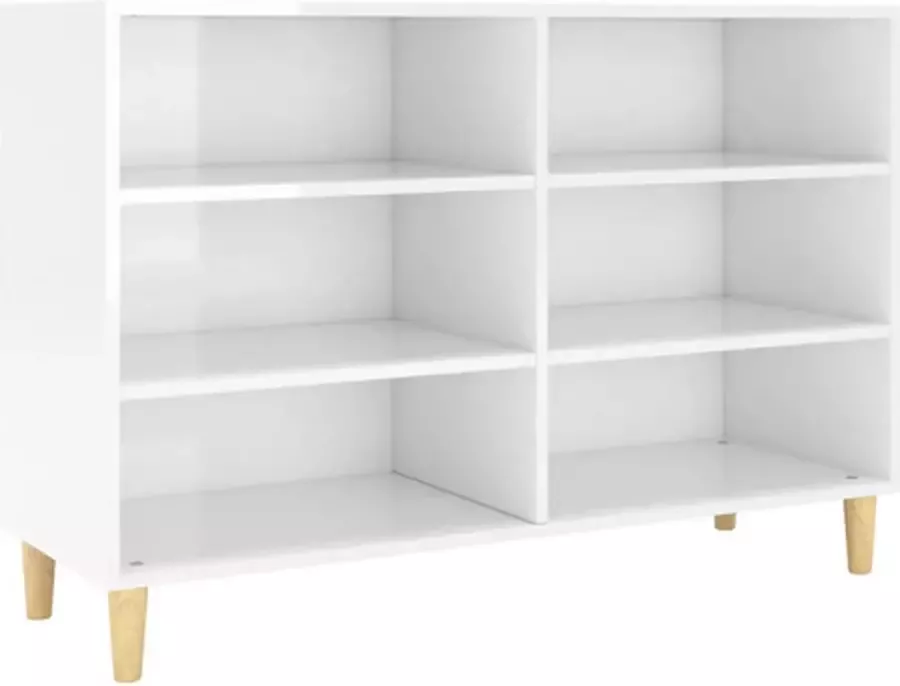 VidaXL -Dressoir-103 5x35x70-cm-bewerkt-hout-hoogglans-wit - Foto 2