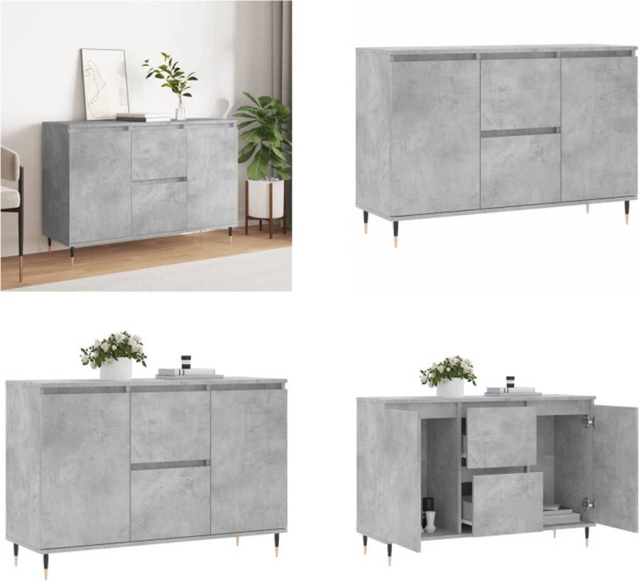 VidaXL Dressoir 104x35x70 cm bewerkt hout betongrijs Dressoir Dressoirs Opbergkast Buffet - Foto 3