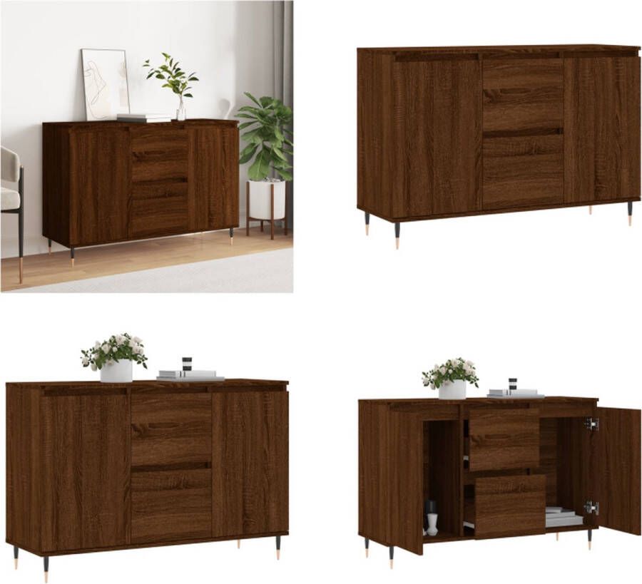 VidaXL Dressoir 104x35x70 cm bewerkt hout bruineikenkleurig Dressoir Dressoirs Opbergkast Buffet