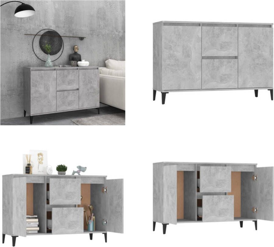 VidaXL Dressoir 104x35x70 cm bewerkt hout betongrijs Dressoir Dressoirs Kast Kasten - Foto 2