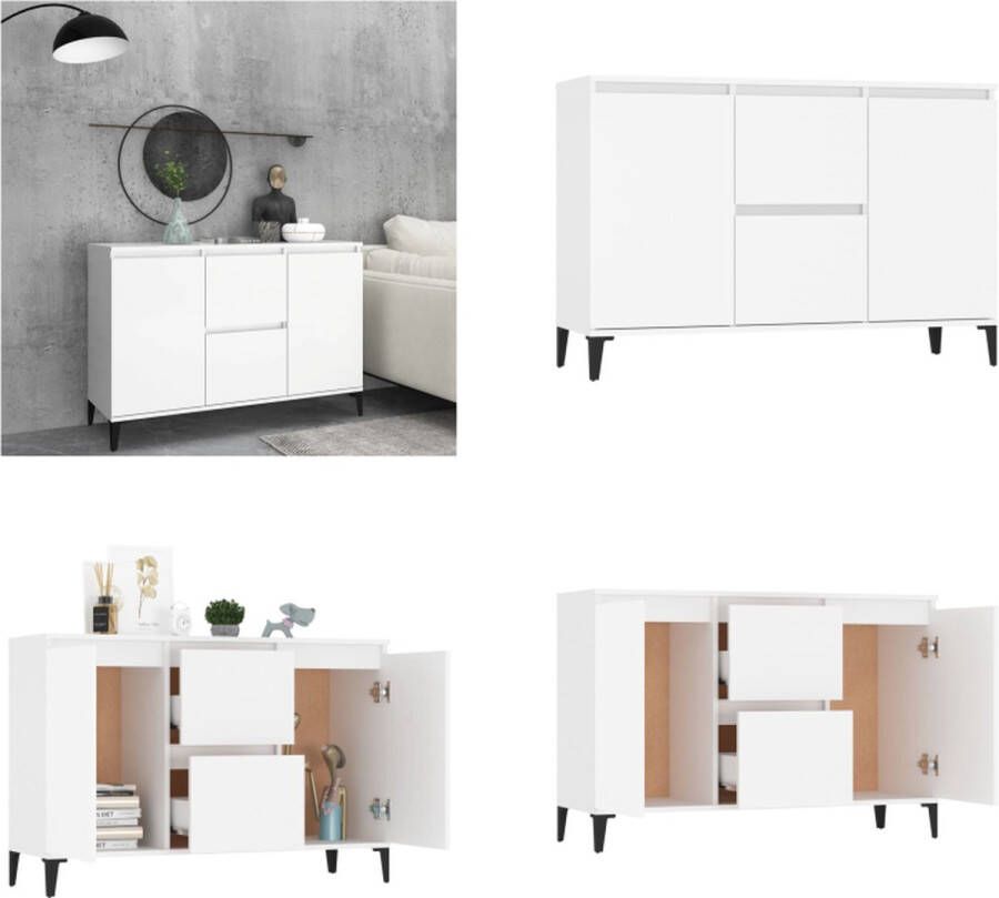 VidaXL Dressoir 104x35x70 cm bewerkt hout wit Dressoir Dressoirs Kast Kasten - Foto 2