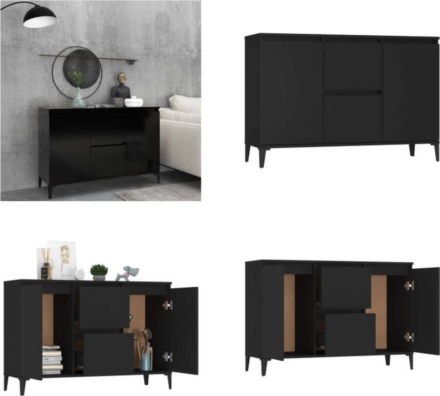VidaXL Dressoir 104x35x70 cm bewerkt hout zwart Dressoir Dressoirs Kast Kasten - Foto 2
