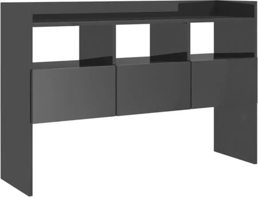 VIDAXL Dressoir 105x30x70 cm spaanplaat hoogglans grijs - Foto 2