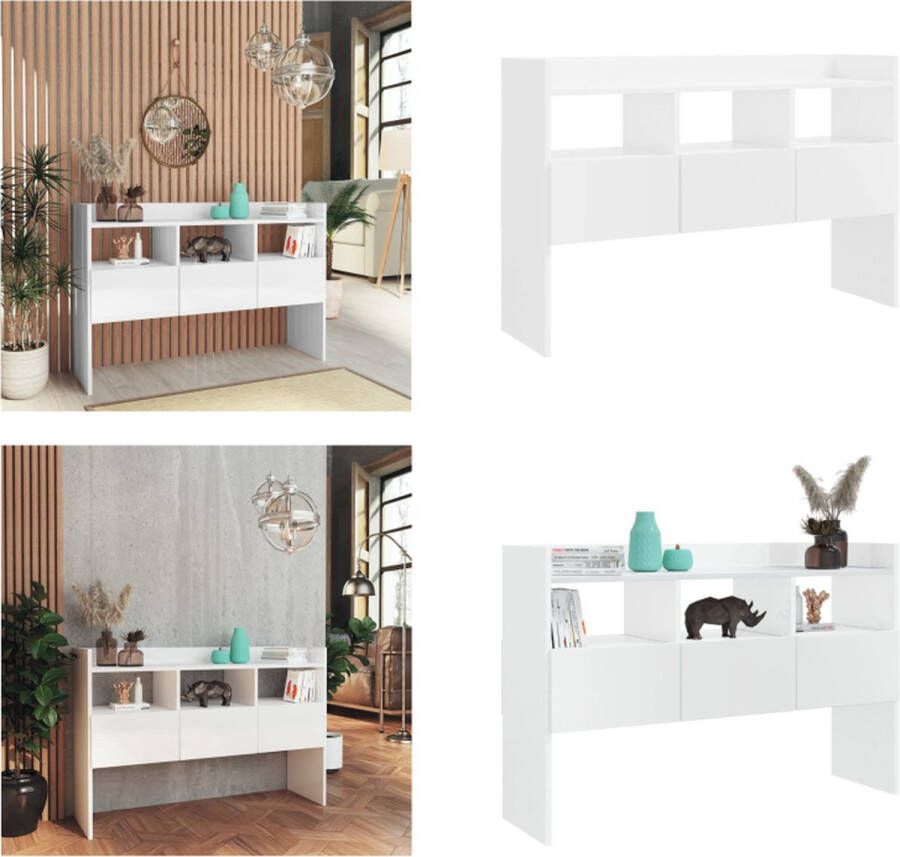 VidaXL Dressoir 105x30x70 cm bewerkt hout hoogglans wit Dressoir Dressoirs Kast Kasten - Foto 2